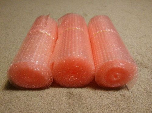 3 Rolls Pre Used  Boubble Wrap Roll 12&#039;&#039; Wide 10&#039; Foot Long New Pink
