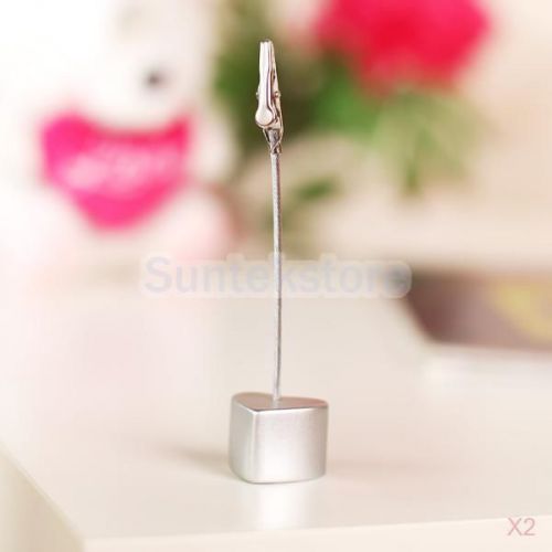 2x SILVER HERAT Memo Recipe Note Clip Wedding Party Photo PLACE CARD HOLDER