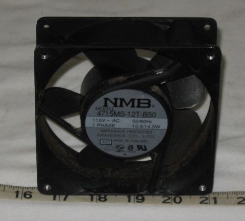 NMB  AC AXIAL FAN MODEL 4715MS-12T-B50 115V~ 50/60hz  IMPENDANCE PROTECTED