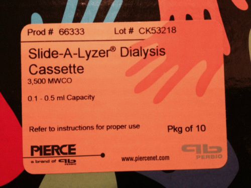 Pierce 66333 Slide A Lizer Dialysis Cassette 3500 MWCO 0.1-0.5ml 3.5K (10pcs)