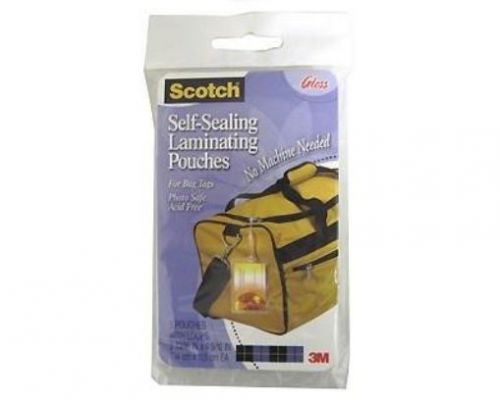 Self-Sealing Laminating Pouches  12.5 mil  2 13/16 x 4 9/16  Luggage Tag  5/Pack