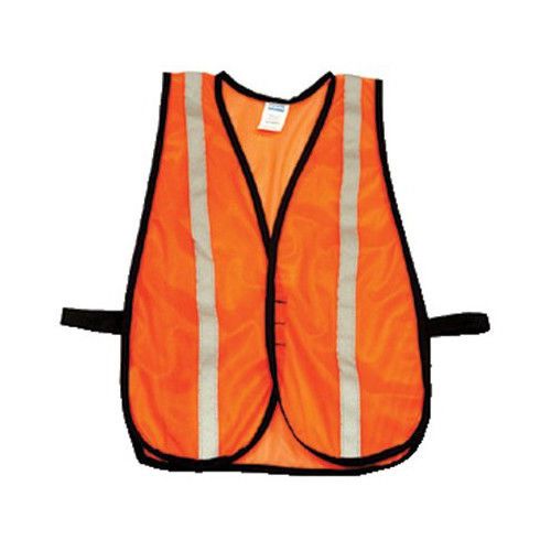 Economical mesh traffic vests - hi-viz orange traffic vest velcro closure 1&#034; for sale