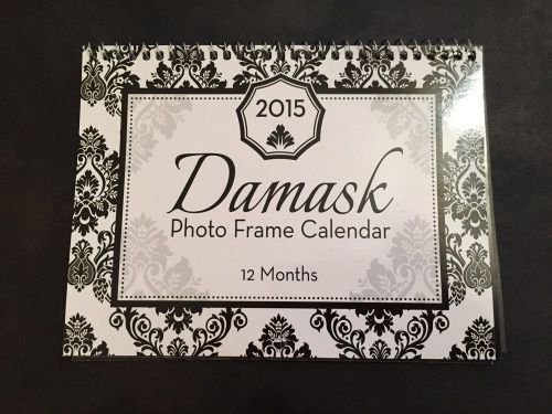 Damask 2015 Photo Frame Calendar. Black &amp; White, 4x6&#034; Pictures IG64634