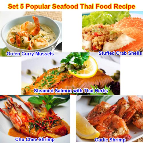 Set 5 Delicious Popular Seafood Thai Food Recipe Asian Dish Cooking Homemade PDF