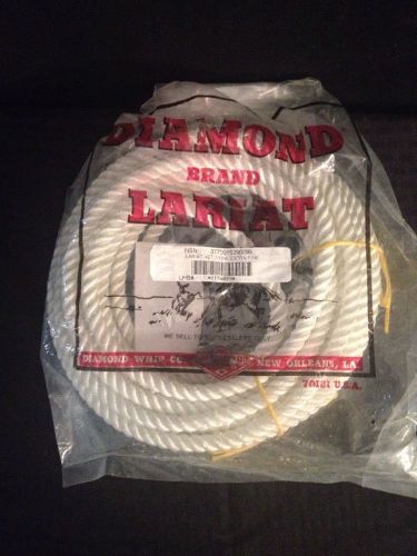 NEW DIAMOND Lariat White Untreated Rope 7/16&#034; Diam. 30&#039; Long Quick Release Honda