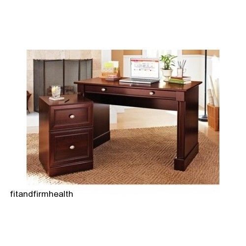 Writing Desk Cherry Finish Vintage Office Solid