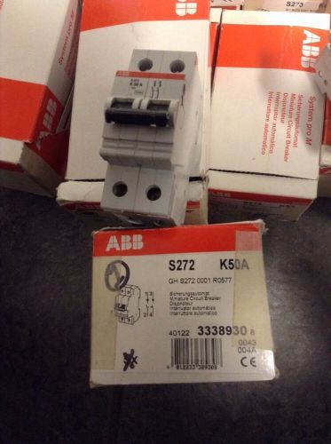 New ABB S272 K50A 50 AMP 277-480 VAC 2 Pole Circuit Breaker 10kaic K50