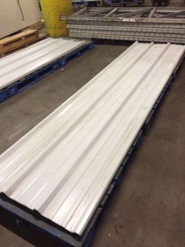 Lot of 18 Rib Steel Metal Roof Panels 3&#039; x 12&#039; White Used on Interior Bldg Walls