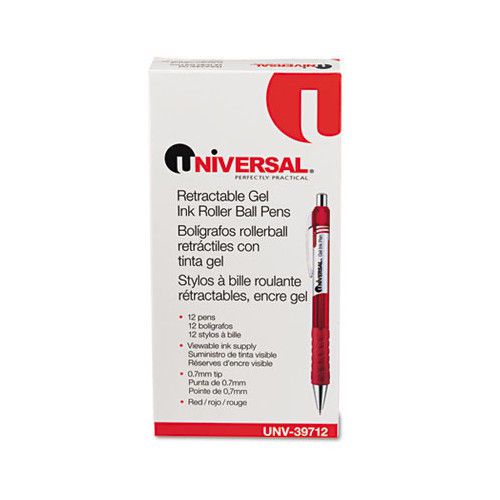 Universal® Roller Ball Retractable Gel Pen, 12/Pack