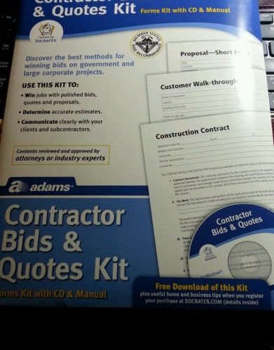 adams  contractor bids and quotes kit. FREE SHIPPING