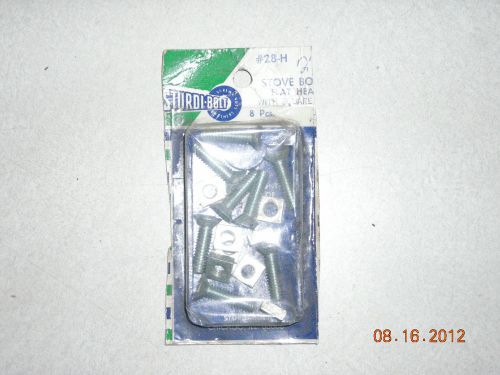 Pack of 8 sturdi-bolt stove bolts- flat head with square nuts. #28-h. new for sale