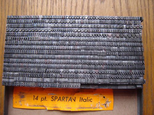 Letterpress Metal Type  &#034;Spartan Italic&#034;  14 Point