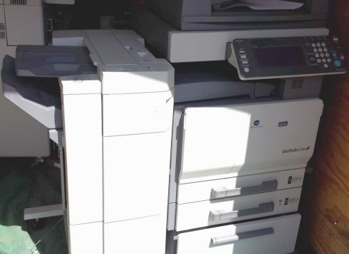 Konica minolta bizhub c250 color laser printer copier fax finisher stapler for sale