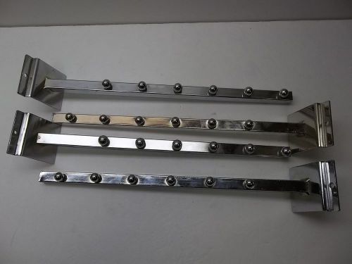6 Ball Waterfall Slat Wall Bracket Chrome Pack Of 4 - Perfect for Stores! 18&#034;