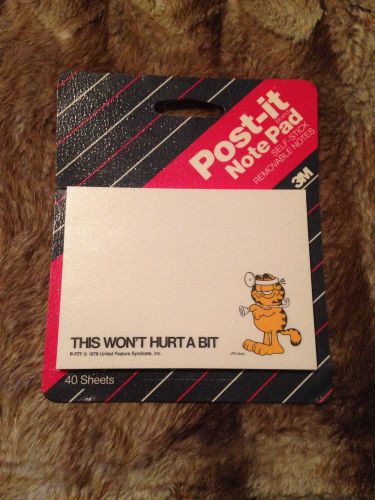NEW Factory Sealed1987 3M GARFIELD POST-IT NOTES THIS WON&#039;t HURT A BIT DOCTOR