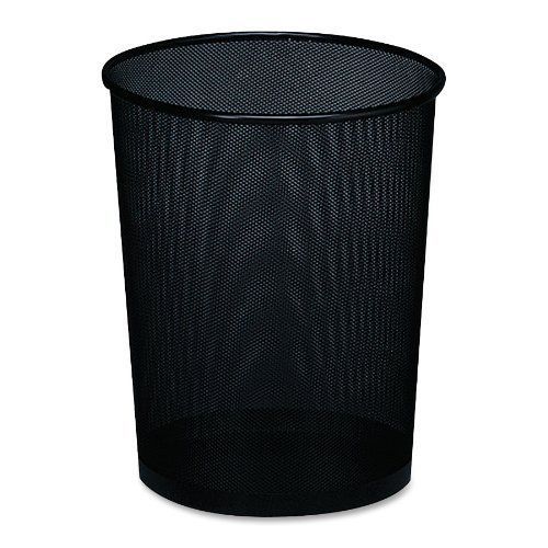 Rolodex Mesh Metal Wastebasket Metal Black Garbage Bin Can Basket Round Office #
