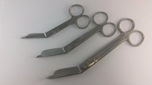 3 Lister Bandage Scissors 4.5&#034; 5.5&#034; 7.25&#034; GERMAN STAINLESS CE Surgical Medical