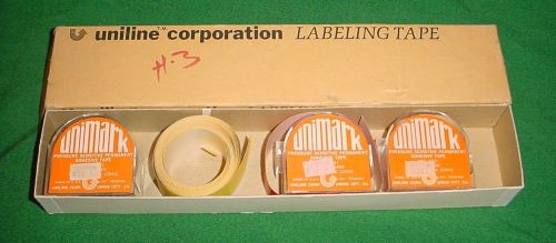 UNILINE CORPORATION LABELING TAPE, BOX OF 4 MIXED COLORS, 1&#034; X 300&#034;