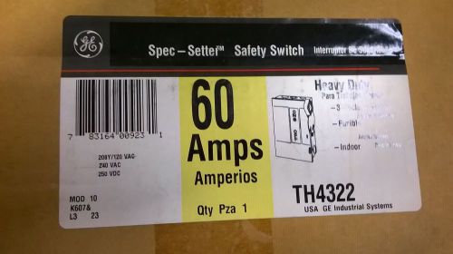 GE HEAVY DUTY SAFETY SWITCH TH4322 60A NEW IN BOX