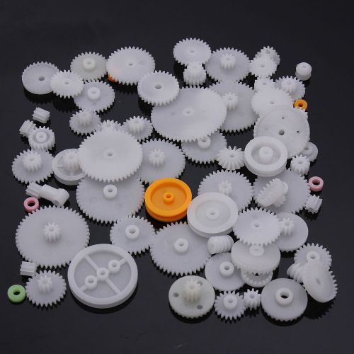 64X White Plastic Shaft Single Double Reduction Crown Worm Gears M0.5 For Robot
