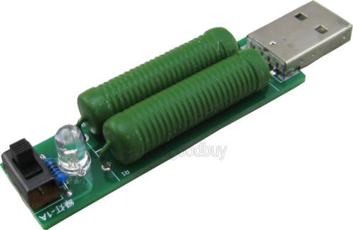 Mini Discharge USB Load Resistor Current Tester with Switch 2A/1A Current Detect