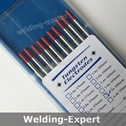 Red Tip 2% Thoriated  Tungsten Electrode WT20 3.2mmX150mm for TIG Welding 10PK
