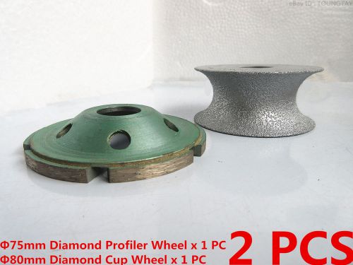 V30 1-1/4 Bullnose Braze Diamond Profile Cup Wheel Router Bits Stone Marble Edge