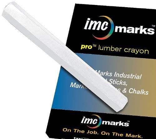 IMC Marks Heavy Duty Lead-Free Non-Toxic Hex Shape Pro Lumber Crayon  White (Pac