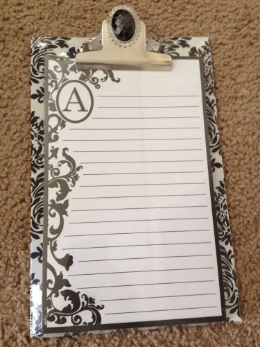 Black And White Initial  &#034;A&#034; Notepad/ Clipboard