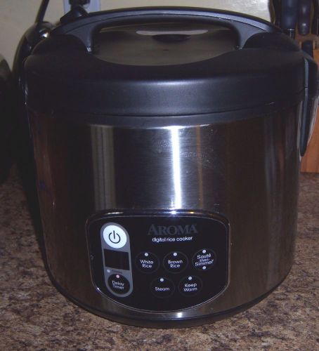 AROMA 20 Cup Cooked Digital Cool Touch Rice Cooker and Food Steamer