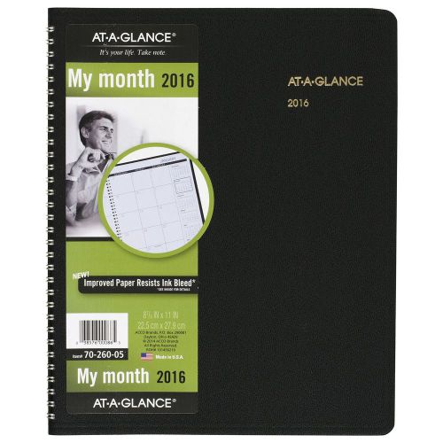 AT-A-GLANCE Monthly Planner 2016 15 Months 9 x 11 Inch Page Size Black (70260...