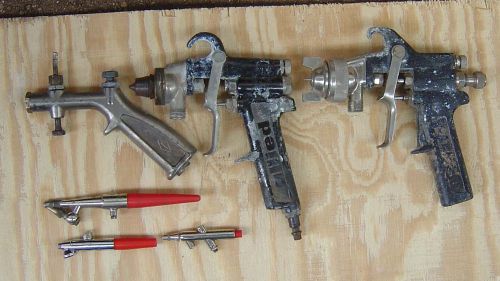 LOT OF 9 VINTAGE PAINT GUN &amp; AIR BRUSH TOOLS &amp; PARTS-ALLIED, IMPERIAL, BADGER