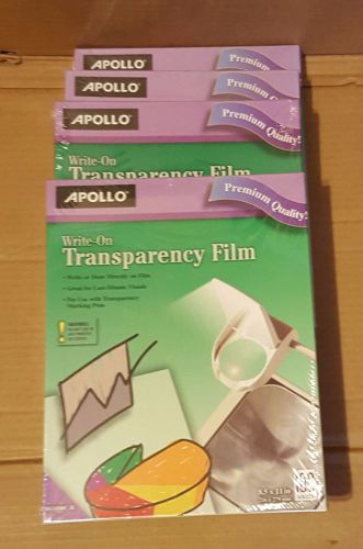 NEW Apollo WO100C-B Write-On Transparent Film 100 ct. - 4 Are Available