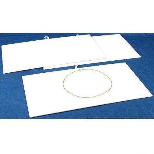 3 Jewelry Chain Display Pad White Faux Leather Unit