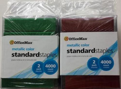 Metallic Color Staples, 2-pack Green &amp; Red, 4000-ct Standard Staples, NWT