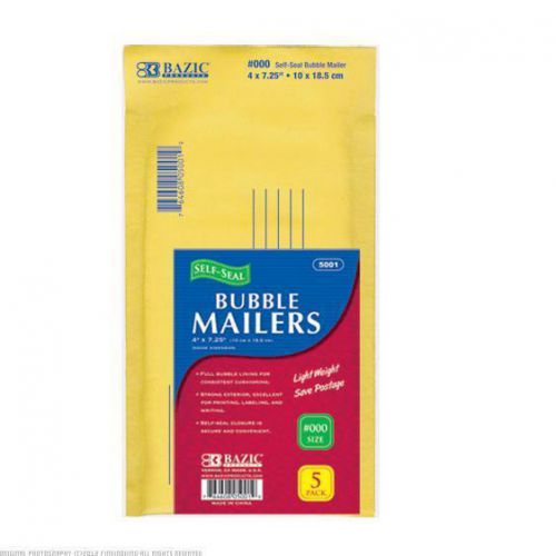 BAZIC #000 Self Seal Bubble Mailer Envelopes 4&#034; x 7 1/4&#034; 24 Packs of 5 5001-24