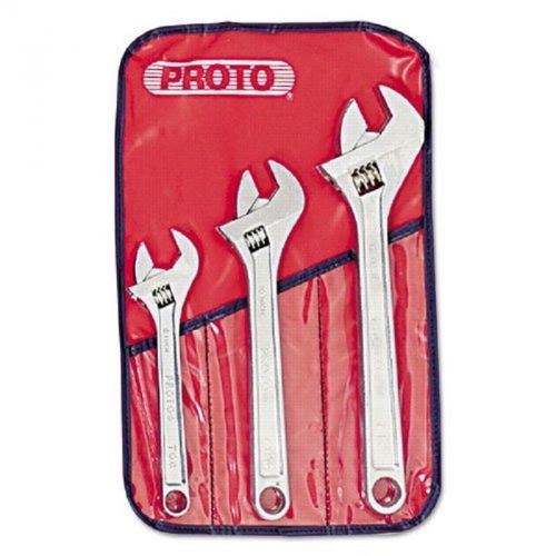 New stanley proto j795 3-pc adjustable wrench set, 8&#034;, 10&#034;, &amp; 12&#034; for sale