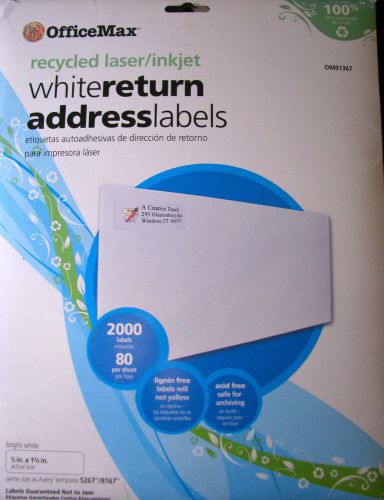 OfficeMax Return address labels 5267/8167 Recycled Laser/inkjet return labels