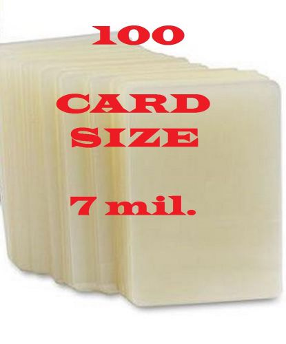 Card size 100 pk 7 mil laminating laminator pouches sheets 2-1/2 x 3-3/4 for sale