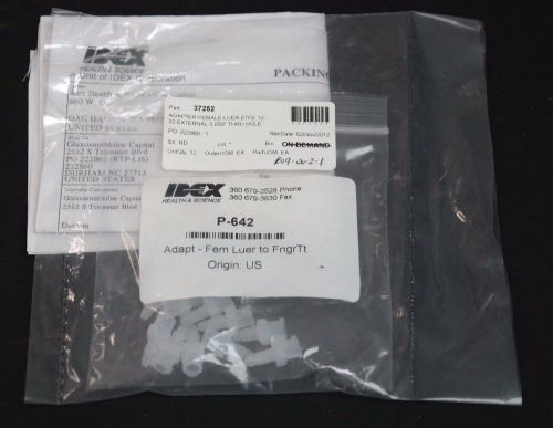 LOT OF 12 NEW IDEX P-642 FEMALE LUER TO MALE 10-32 FINGRTT ADAPTERS ETFE