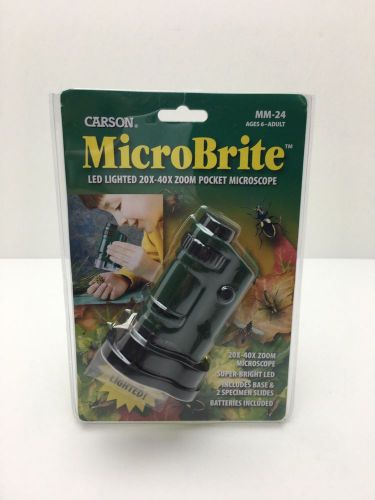 Carson MicroBrite 20x-40x Zoom LED Lighted Pocket Microscope