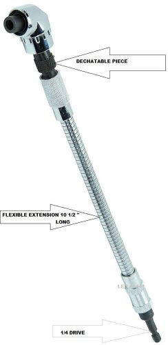 Quick change hex socket  flexible extension &amp; angled bit holder 1/4&#034; drive 360* for sale