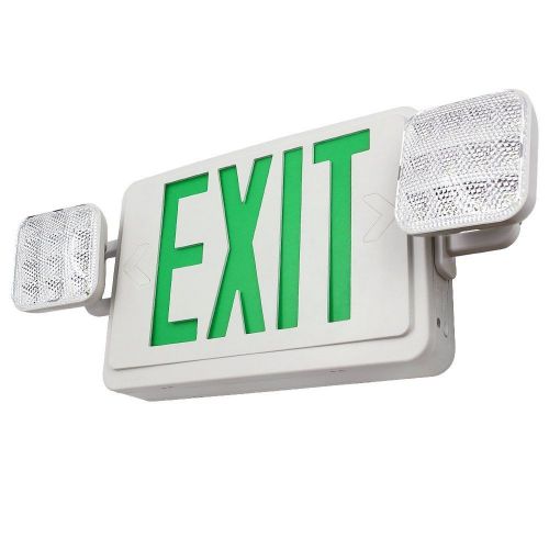 TORCHSTAR ALL LED Dual/Single Face Combo EXIT Sign and Emergency Light - Gree...