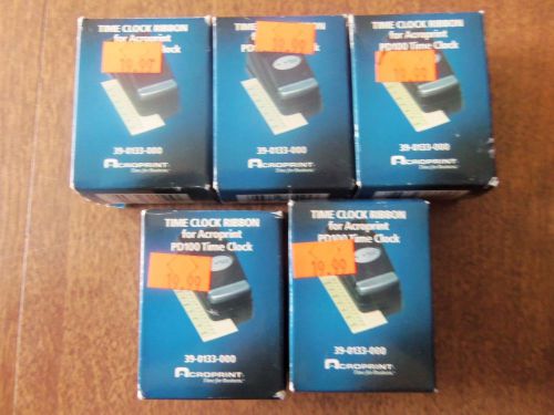 5 Acroprint Time Clock Ribbons PD122 for PD100 39-0133-000 NEW