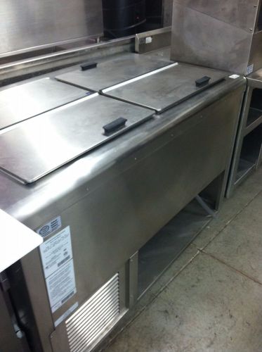 Used Stainless Ice Cream dipping and storage Freezer. Flip top lids, 54&#034;