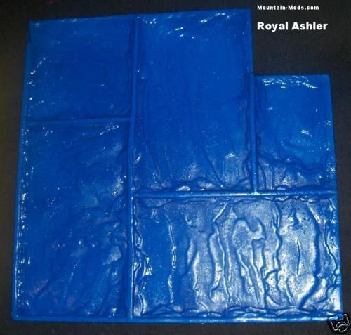 4 Piece Set Royal Ashler Slate Decorative Concrete Cement Overlay Stamps mat New