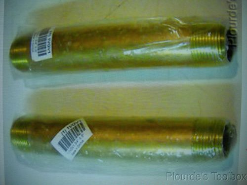 Lot of (2) New Red Brass Nipple, 3/4&#034; npt by 6&#034; Long, Threaded, 1VGV1