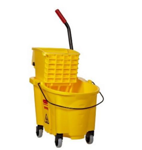 Rubbermaid wavebrake bucket wringer 26 quart mop bucket yellow commercial combo for sale