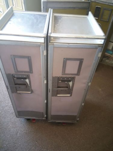 Pair of aircraft galley half cart airplane food service trolley bar &amp; beverage for sale