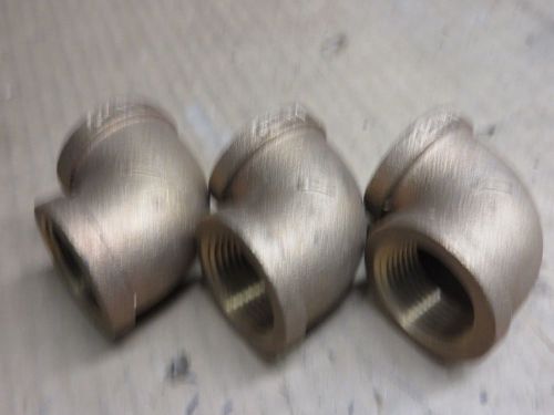 Elbow 90 degree 1&#034; x 1&#034; threaded brass plumbing nos fitting group of 3 pieces for sale